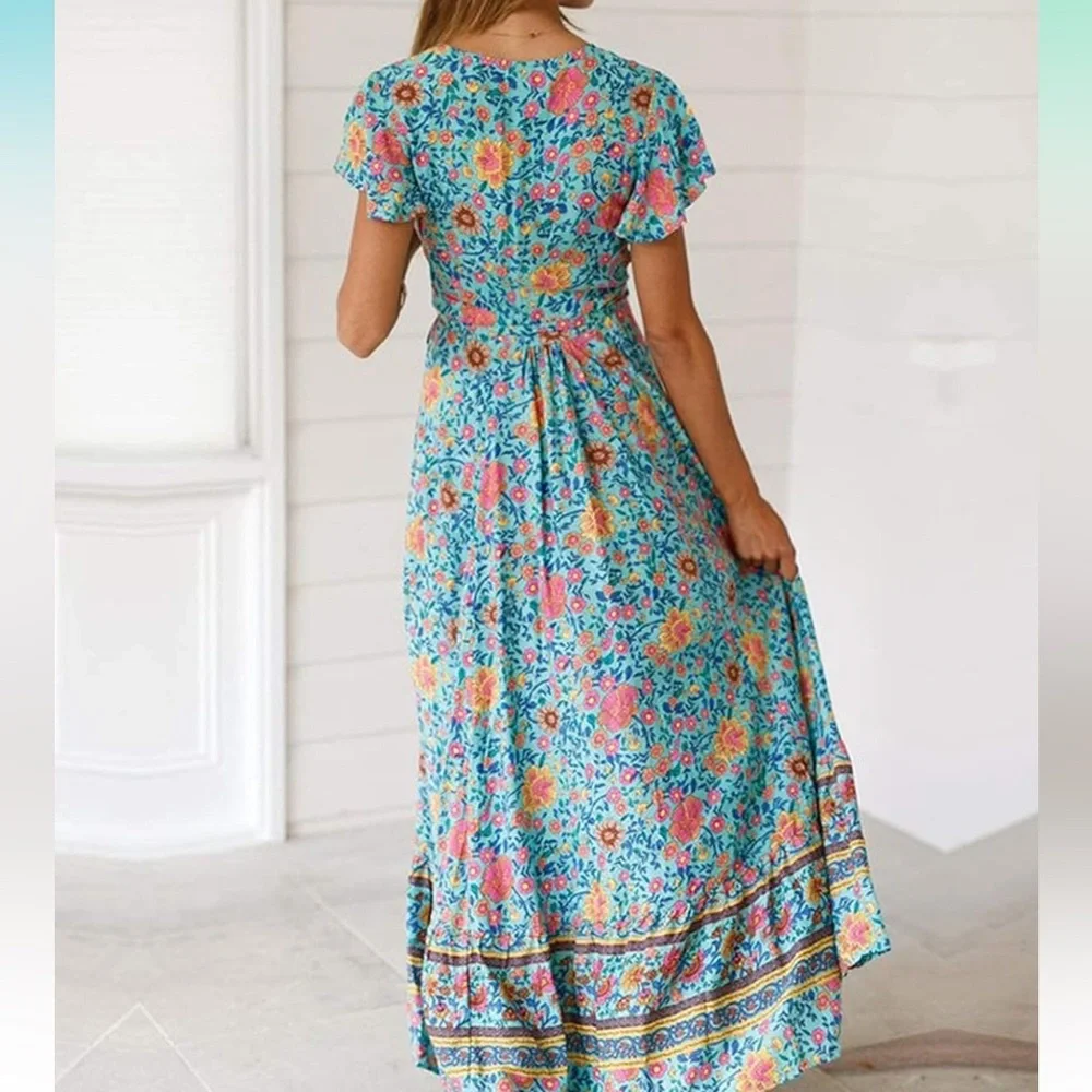 Flutter Sleeve Floral wrap dress - so comfy! - Picture 2 of 3